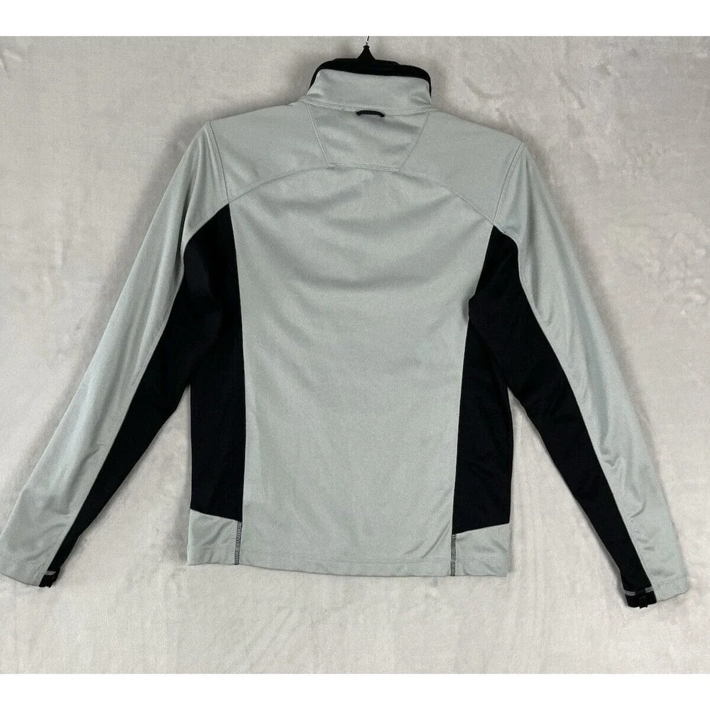 The North Face Jacket Men Small Gray Fleece Full Zip Mock Neck Pockets Outdoors